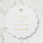 Foil Scalloped Wedding Favor Tags Gift Label<br><div class="desc">Our favor tags feature real gold foil script lettering for an elegant addition to your wedding or party favors.</div>