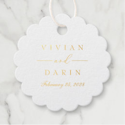 Foil Scalloped Wedding Favor Tags Gift Label