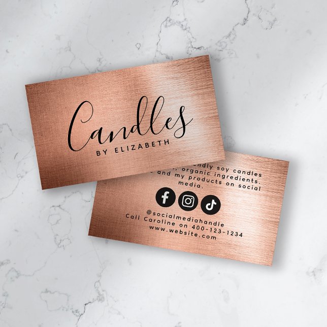 Foil Script Candle Maker Business Card (Creator Uploaded)