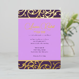 Foil Scrolly Border You choose All the Colors Foil Invitation