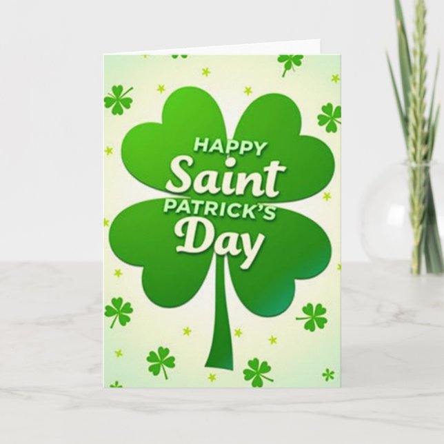 Foil Shamrock Happy St Patricks Card (Front)