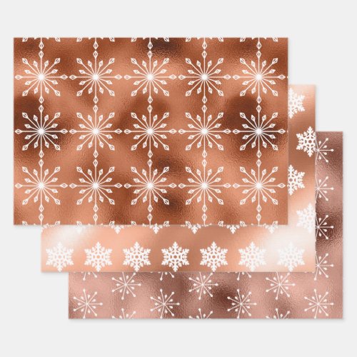 Foil Snowflakes Christmas Wrapping Paper Sheets