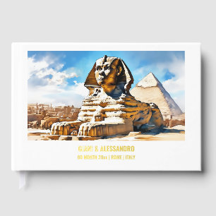 Foil Sphinx Pyramids Egypt Cairo watercolor travel Guest Book