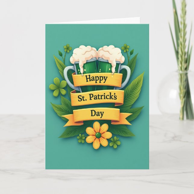 Foil St Patricks Day Cheers Card (Front)