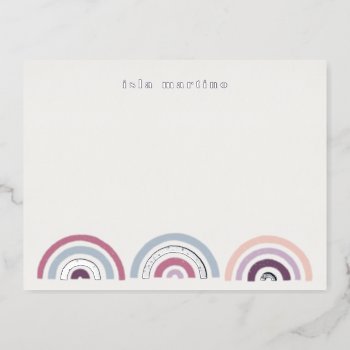 Foil Stamped Rainbows Stationery Card - Plum by AmberBarkley at Zazzle
