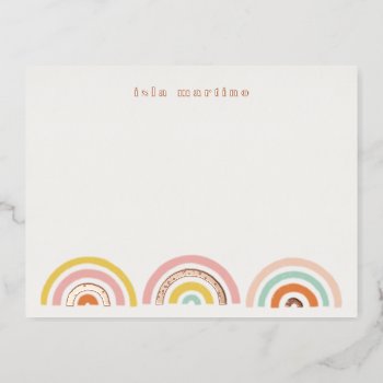 Foil Stamped Rainbows Stationery Card - Tangerine by AmberBarkley at Zazzle