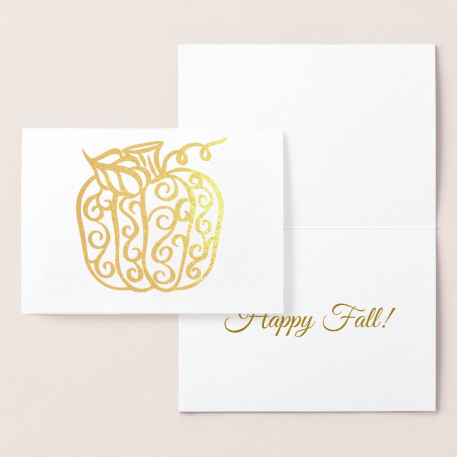 Foil Swirl Pumpkin | Fall Harvest Foil Card (Display)