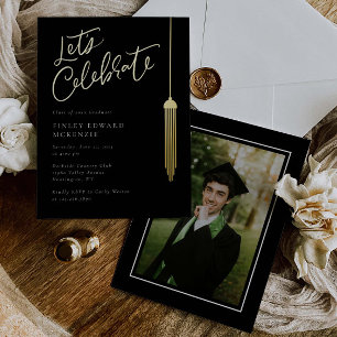 Foil Tassel Grad Party Graduation Invitation Card
