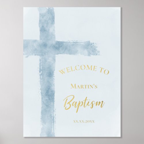 foil text Baptism welcome sign