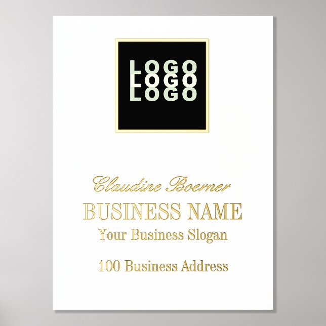 Foil Text Business Logo Print Poster (Front)