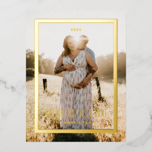 Foil The Best Is Yet To Come Simple Border Frame Holiday Postcard