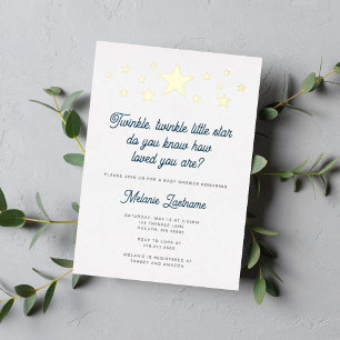 Foil Twinkle Twinkle Little Star Baby Shower Invitation