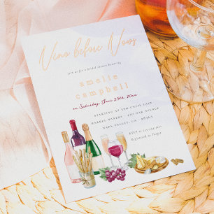 Foil Vino Before Vows Wine Bridal Shower Invitation