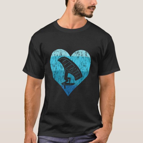 Foil Vintage Foiler Heart Electric Hydrofoil Surfb T_Shirt