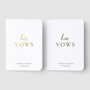 Foil Vows Books for bride and groom