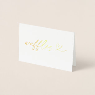 Foil Waffles Food Label Wedding Table Card
