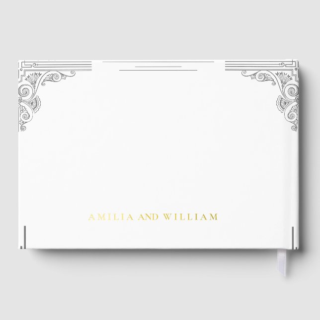 Foil Wedding Guest Book – Elegant Minimalist (Back)