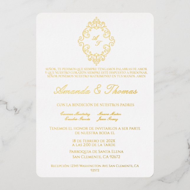 foil wedding  invitation (Front)