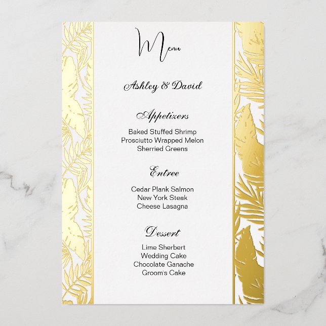 Foil Wedding Menu Card (Front)