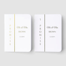 Foil Wedding Vow Book Set I Promise Custom