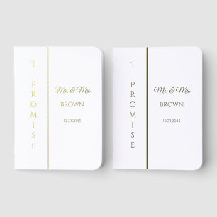 Foil Wedding Vow Book Set I Promise Custom