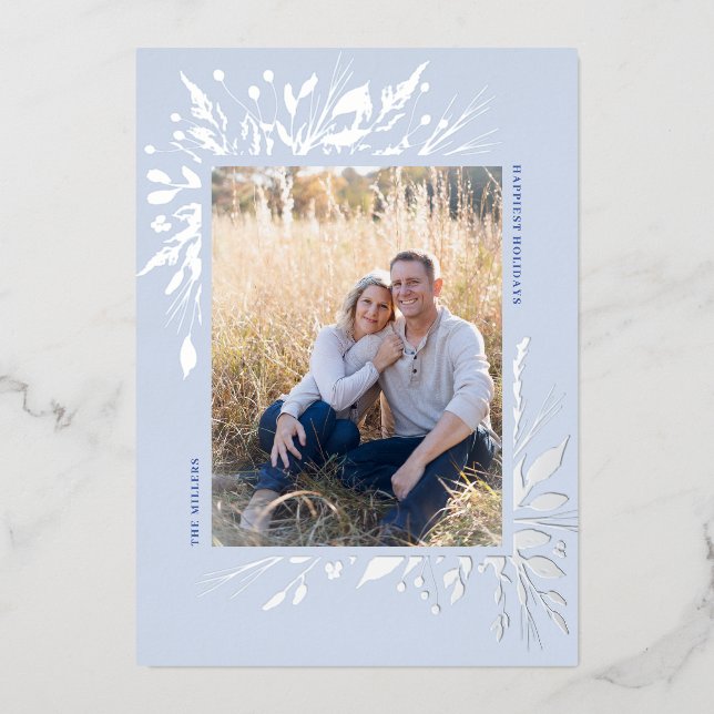 Foil Winter Wonderland Holiday Photo Card (Front)