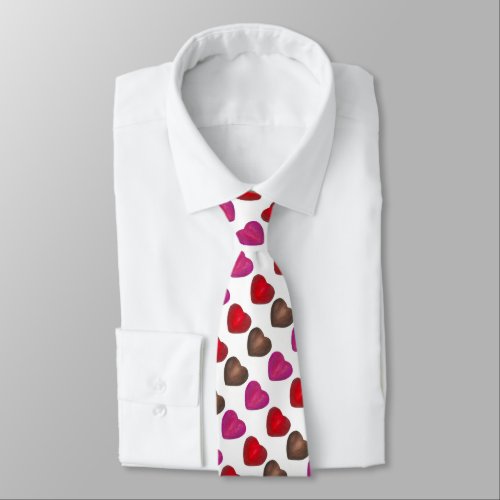 Foil Wrapped Chocolate Hearts Valentines Day Neck Tie