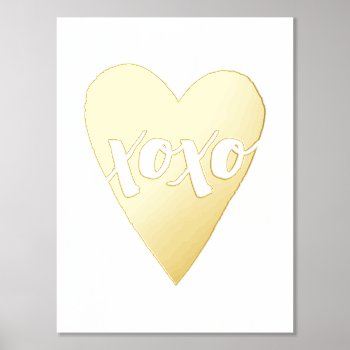 Foil Xoxo Heart Valentine's Day Art Print Poster by AmberBarkley at Zazzle