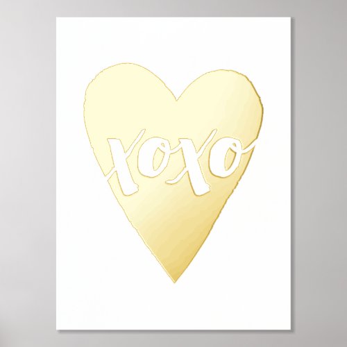 Foil XOXO Heart Valentines Day Art Print Poster