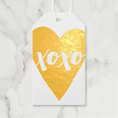 Foil XOXO Heart Valentines Day Photo Gift Tag