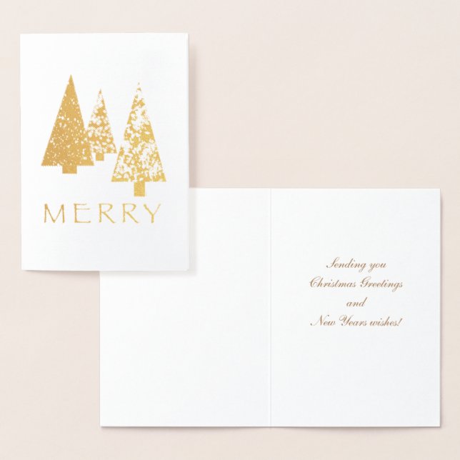 Foiled Merry Trees Christmas Card (Display)