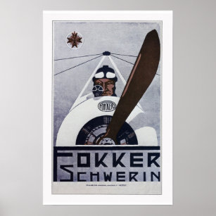 Fokker Schwerin WW1 Aviation Poster