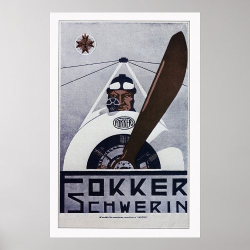 Fokker Schwerin WW1 Aviation Poster _ large