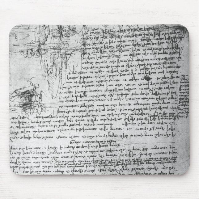 Fol.145v-b, page from Da Vinci's notebook Mouse Pad (Front)