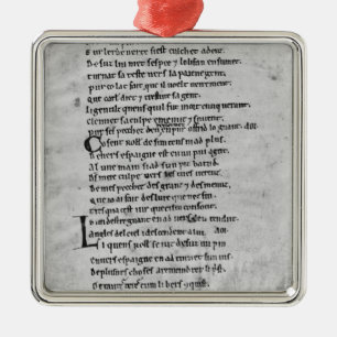 Fol.43 'The Song of Roland' Metal Ornament
