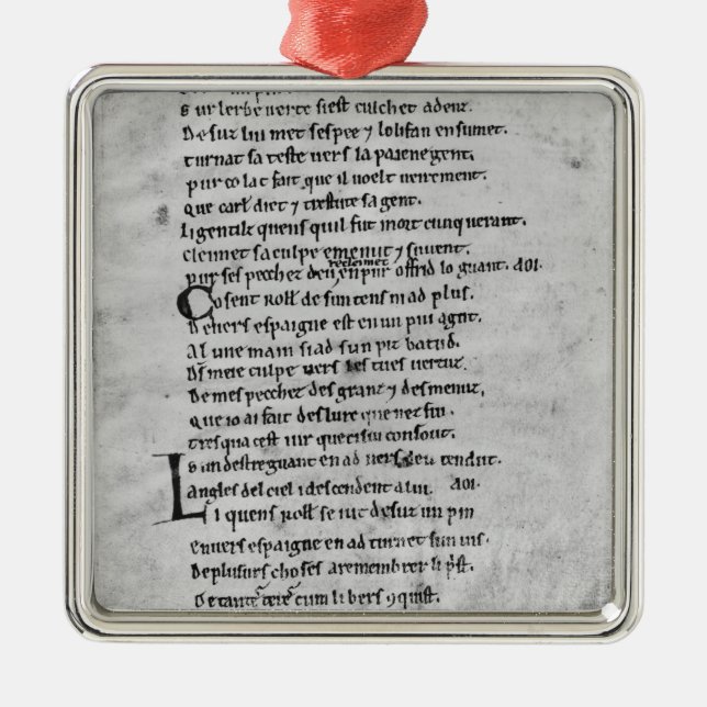 Fol.43 'The Song of Roland' Metal Ornament (Front)