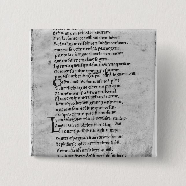 Fol.43 'The Song of Roland' Pinback Button (Front)