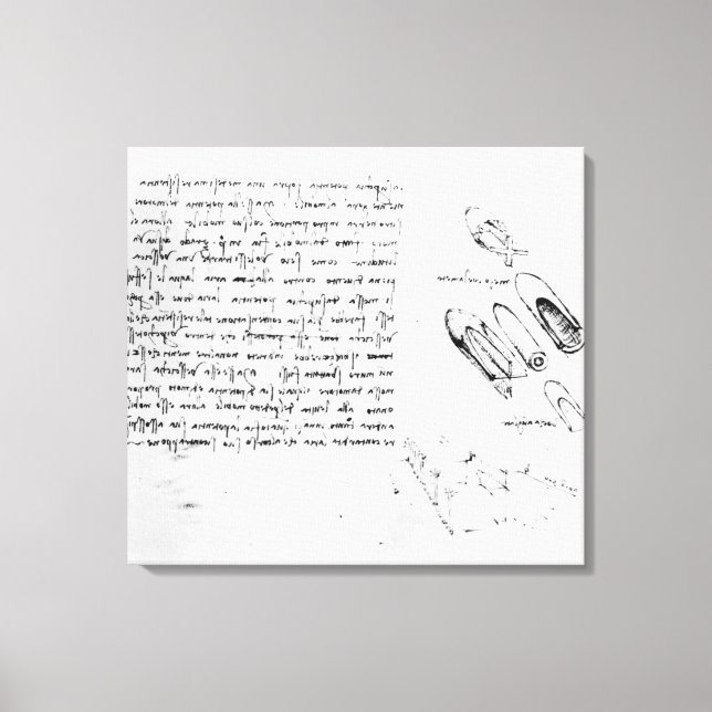 Fol. 49v from the Codex Arundel 263, 1490s-1518 Canvas Print (Front)