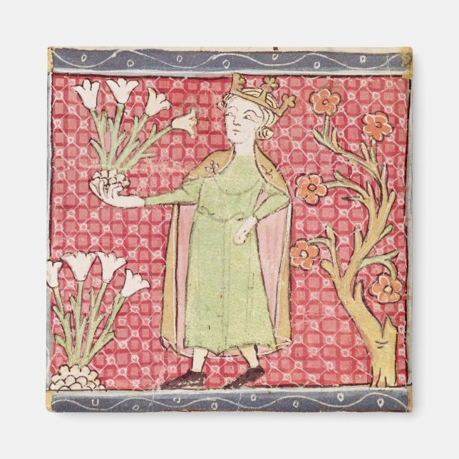 Fol.58v April: Picking Flowers Magnet (Front)