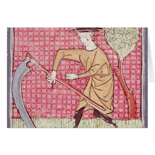 Fol.58v June: Haymaking Cards (Front Horizontal)