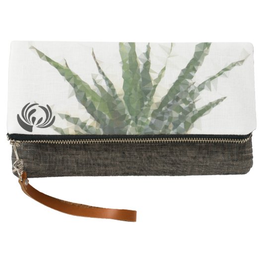 Fold over Clutch Geometric Succulent (Front)