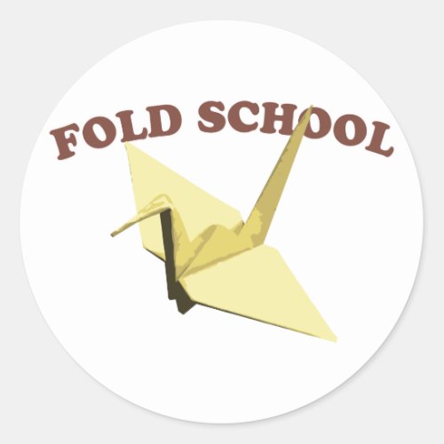 Fold School Origami Classic Round Sticker