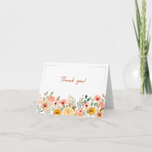 Foldable Floral Thank You Card (Front)