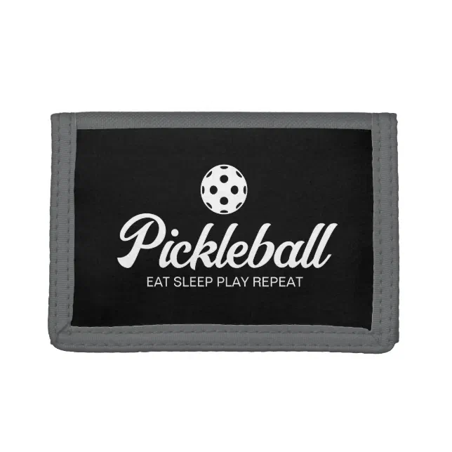 Foldable money walet gift for pickleball player tr trifold wallet (Front)