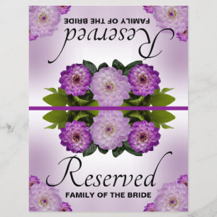 Foldable Wedding Reserved Dahlia Purple Floral