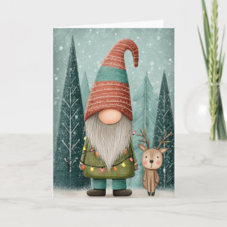 Folded 5x7 Gnome Christmas Card