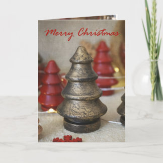 Folded Aged Gold Tree Christmas Card
