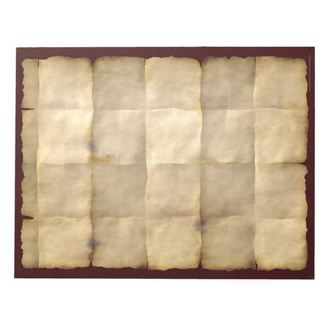 Folded, Aged, Parchment Paper Notepad (Front)