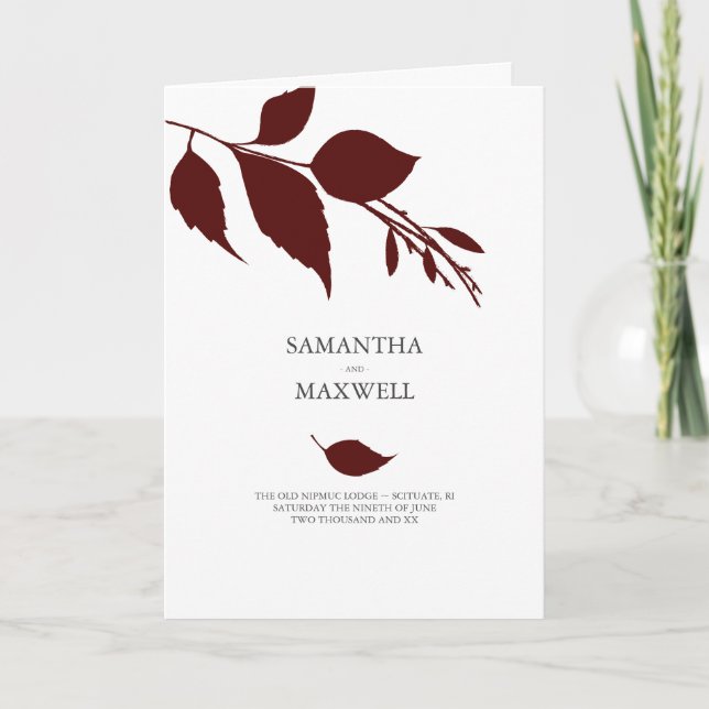 Folded Autumn Wedding Program Templates (Front)