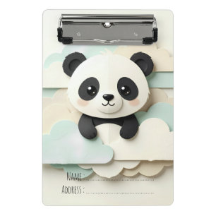 Folded Baby Panda Cute Origami Mini Clipboard